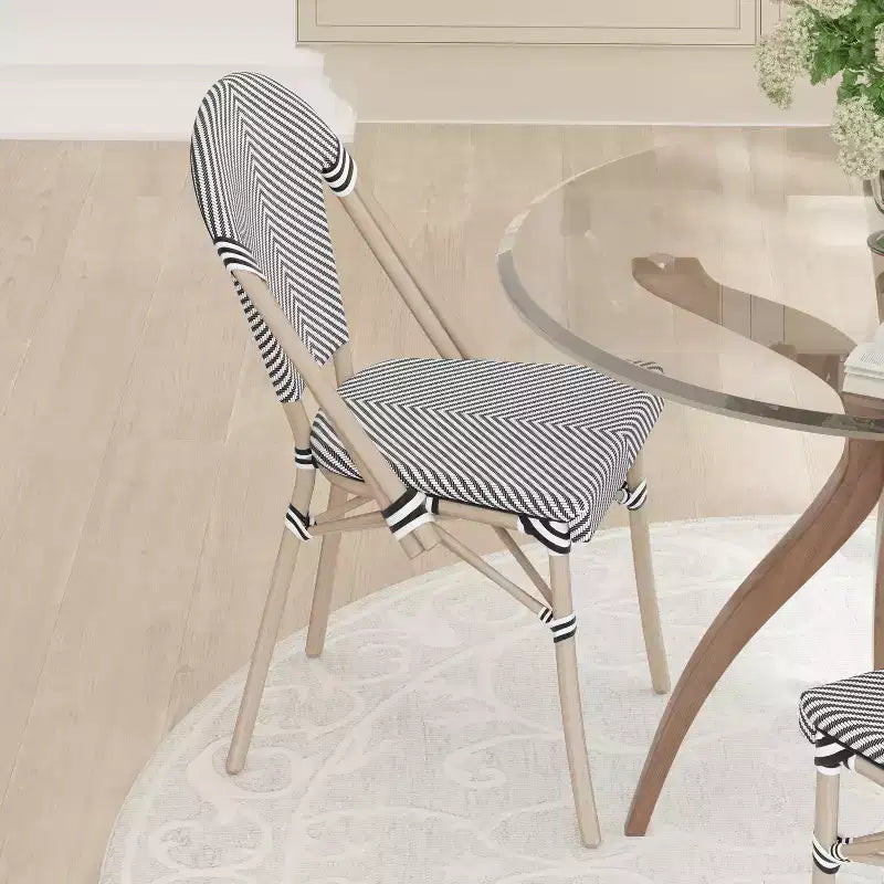 Chaises de bistrot empilables d'intérieur/d'extérieur Emma & Oliver Massalia avec siège en textilène et cadre en aluminium