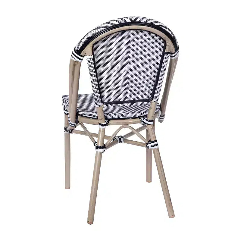 Chaises de bistrot empilables d'intérieur/d'extérieur Emma & Oliver Massalia avec siège en textilène et cadre en aluminium