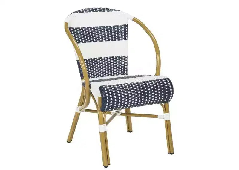 Chaise d'appoint Sarita (Lot de 2) - Intérieur/Extérieur - PAT4009 - Bleu/Blanc - Safavieh