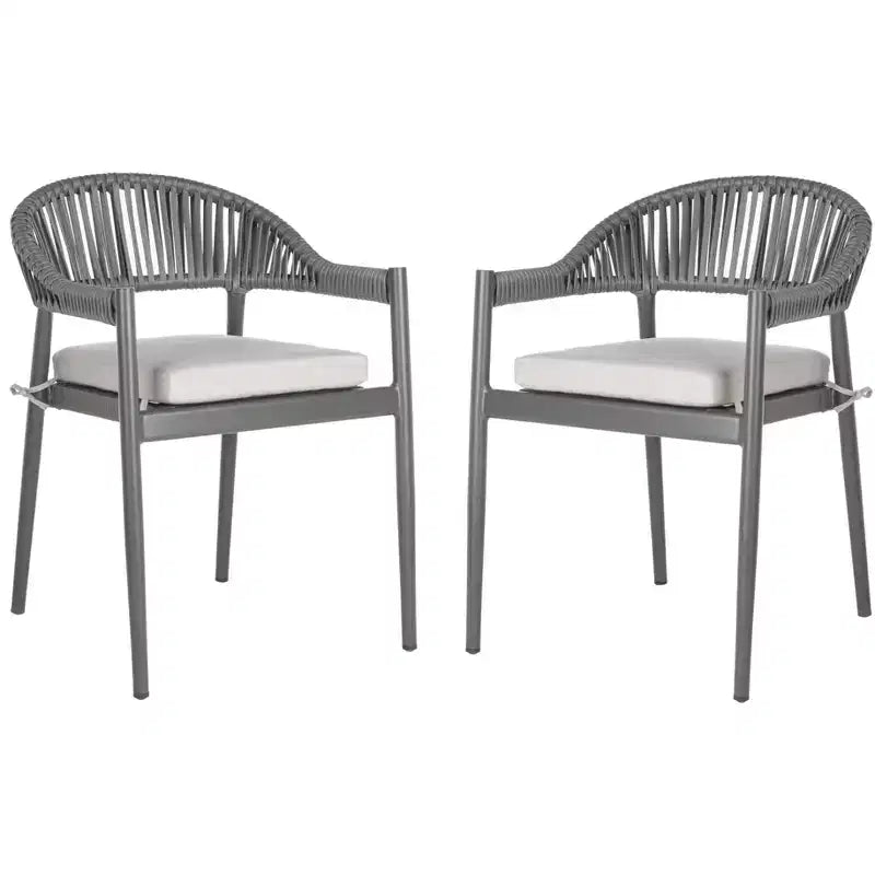 Greer Rope Chair (Set Of 2) - Indoor/Outdoor - PAT4023 - Gray - Safavieh