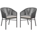 Matteo Rope Chair (Set Of 2) - Indoor/Outdoor - PAT4022 - Gray - Safavieh