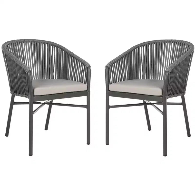 Matteo Rope Chair (Set Of 2) - Indoor/Outdoor - PAT4022 - Gray - Safavieh