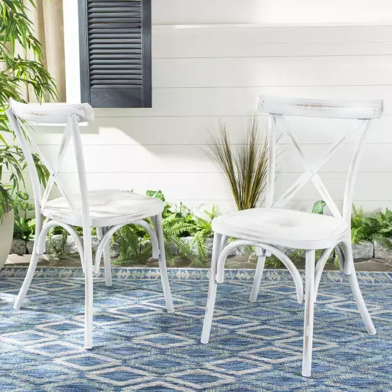 Chaise Elia (Lot de 2) - Intérieur/Extérieur - PAT4029 - Blanc - Safavieh