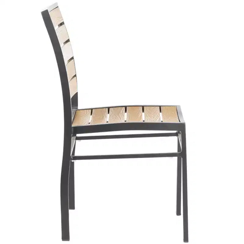 Chaise empilable Koda (lot de 2) - Intérieur/Extérieur - PAT4031 - Noir/Marron - Safavieh