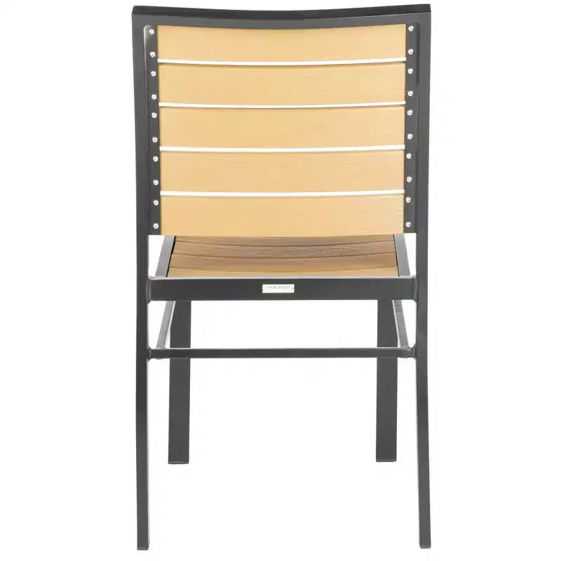 Chaise empilable Koda (lot de 2) - Intérieur/Extérieur - PAT4031 - Noir/Marron - Safavieh