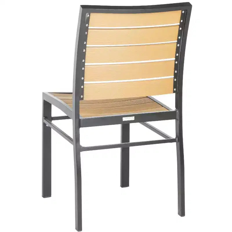 Chaise empilable Koda (lot de 2) - Intérieur/Extérieur - PAT4031 - Noir/Marron - Safavieh