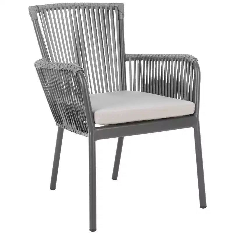 Chaise Paolo Rope (Lot de 2) - Intérieur/Extérieur - PAT4024 - Gris - Safavieh