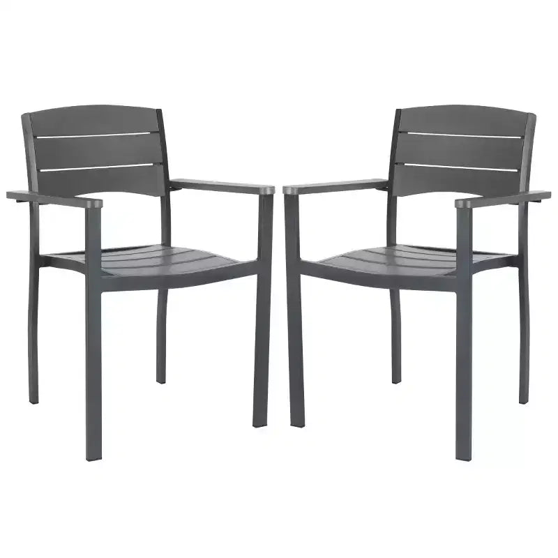 Gerhardt Stackable Chair (Set Of 2) - Indoor/Outdoor - PAT4032 - Gray - Safavieh