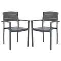 Gerhardt Stackable Chair (Set Of 2) - Indoor/Outdoor - PAT4032 - Gray - Safavieh
