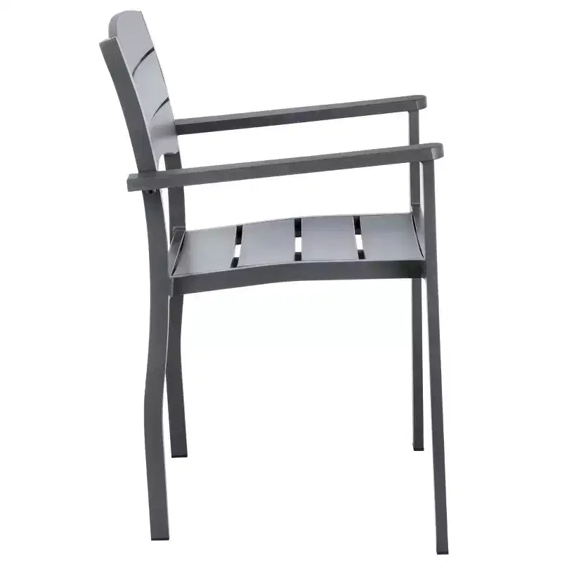 Chaise empilable Gerhardt (Lot de 2) - Intérieur/Extérieur - PAT4032 - Gris - Safavieh