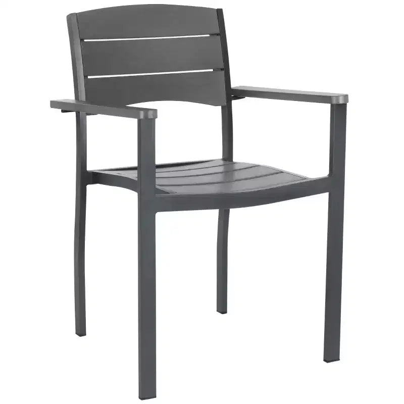 Chaise empilable Gerhardt (Lot de 2) - Intérieur/Extérieur - PAT4032 - Gris - Safavieh