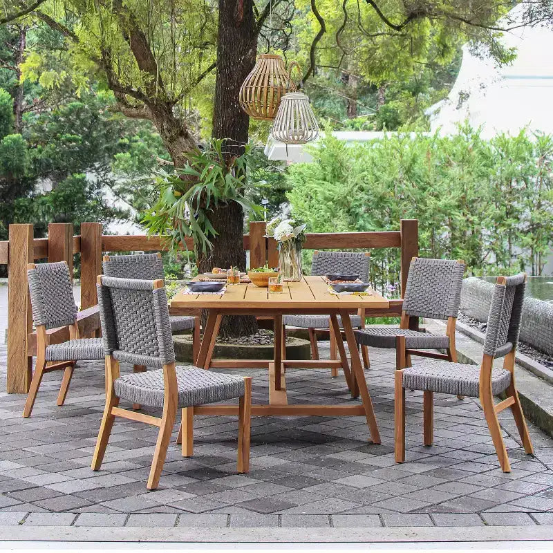 Chaises de salle à manger d'extérieur en teck Sonoma Lane Bertram, 2 pièces