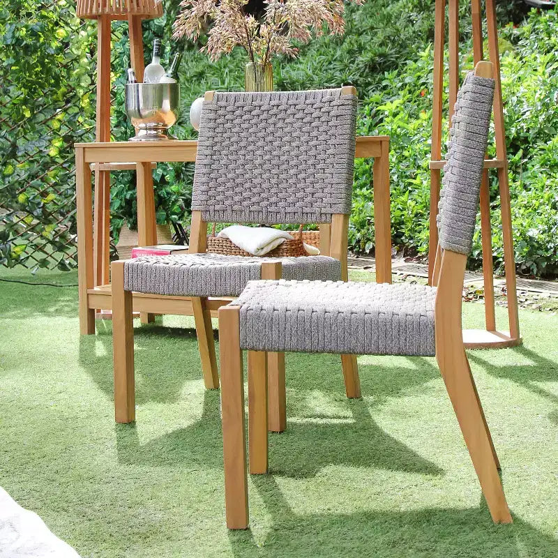 Chaises de salle à manger d'extérieur en teck Sonoma Lane Bertram, 2 pièces