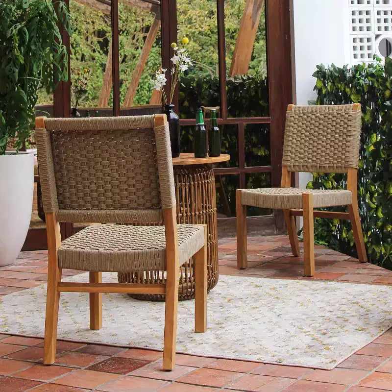 Chaises de salle à manger d'extérieur en teck Sonoma Lane Bertram, 2 pièces