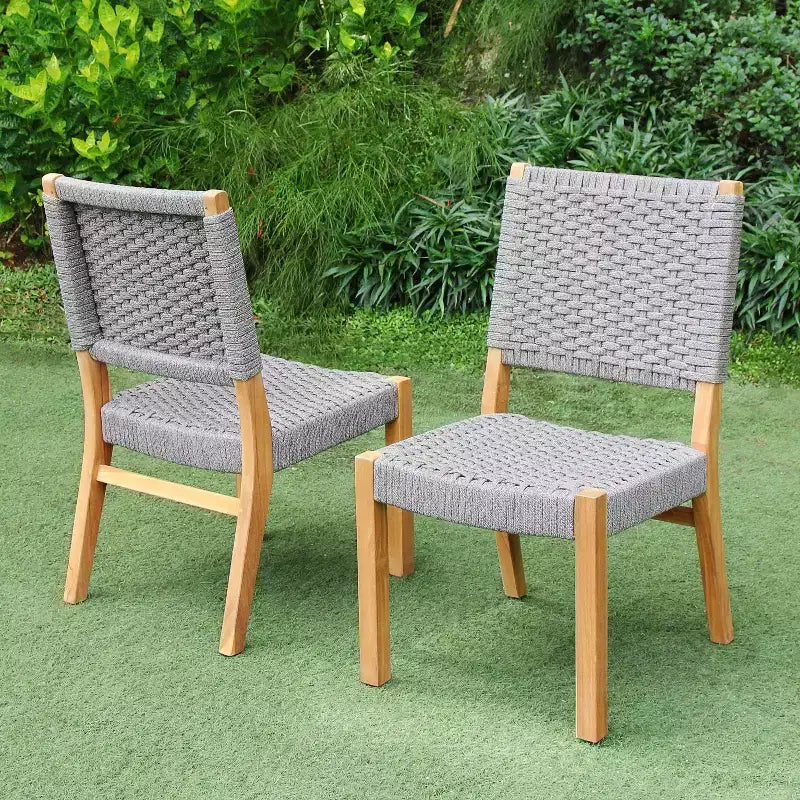 Chaises de salle à manger d'extérieur en teck Sonoma Lane Bertram, 2 pièces