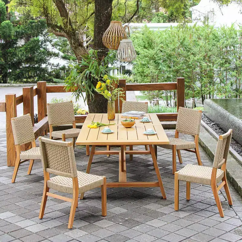 Chaises de salle à manger d'extérieur en teck Sonoma Lane Bertram, 2 pièces
