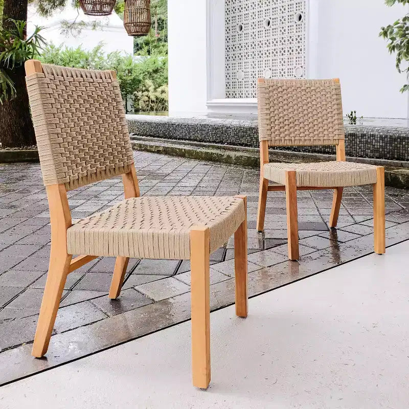 Chaises de salle à manger d'extérieur en teck Sonoma Lane Bertram, 2 pièces