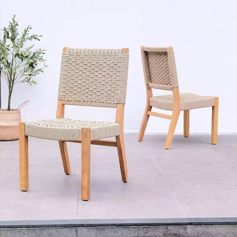 Sonoma Lane Bertram 2pc Teak Outdoor Dining Chairs