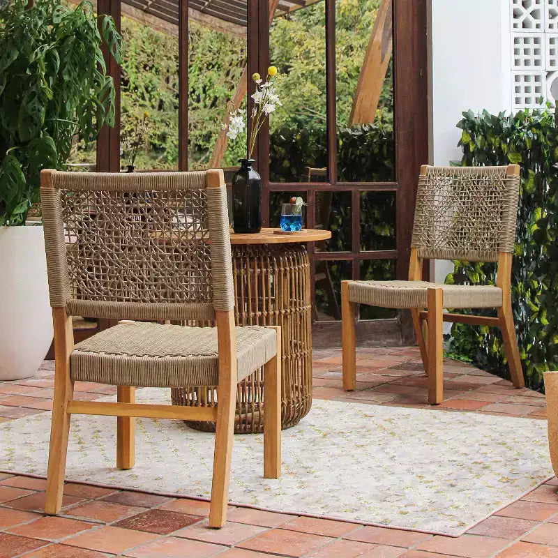 Chaises de salle à manger d'extérieur Sonoma Lane Sheldon 2 pièces en bois de teck