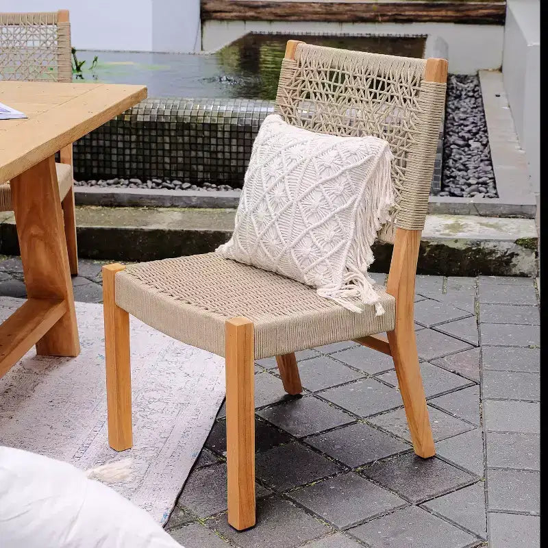 Chaises de salle à manger d'extérieur Sonoma Lane Sheldon 2 pièces en bois de teck