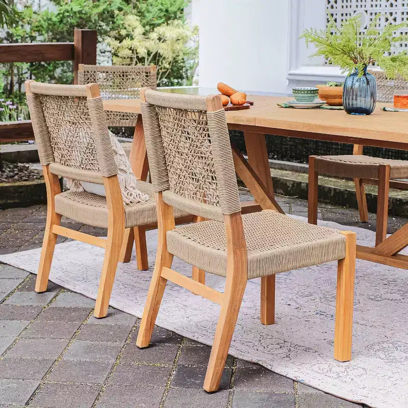 Chaises de salle à manger d'extérieur Sonoma Lane Sheldon 2 pièces en bois de teck