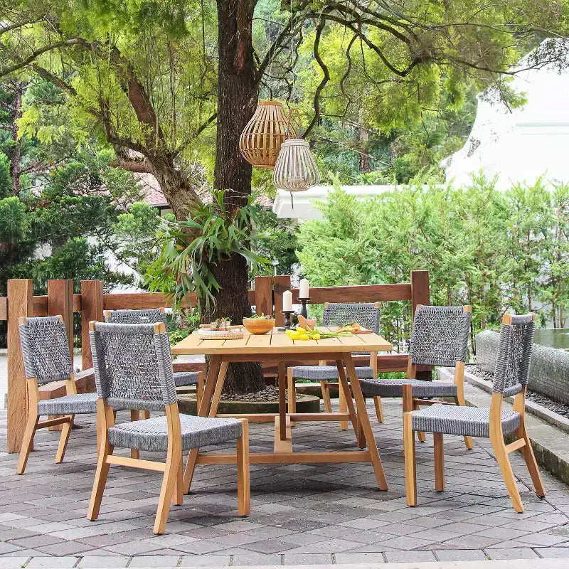 Chaises de salle à manger d'extérieur Sonoma Lane Sheldon 2 pièces en bois de teck