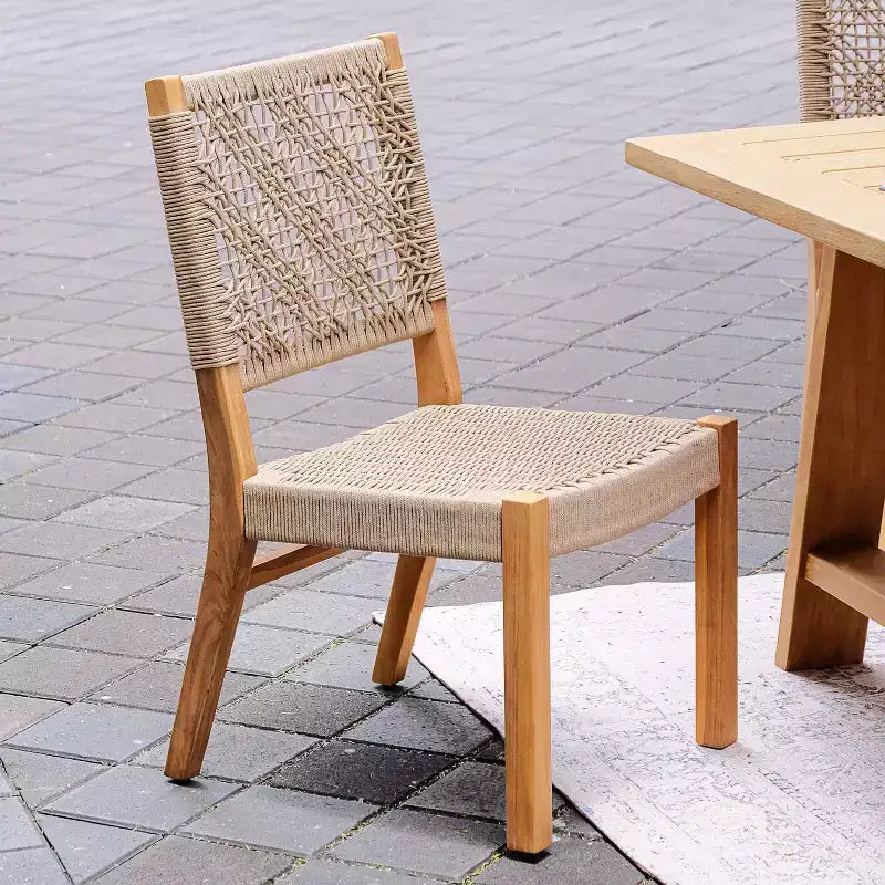 Chaises de salle à manger d'extérieur Sonoma Lane Sheldon 2 pièces en bois de teck