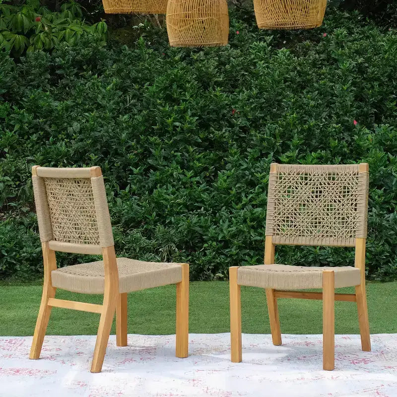 Chaises de salle à manger d'extérieur Sonoma Lane Sheldon 2 pièces en bois de teck
