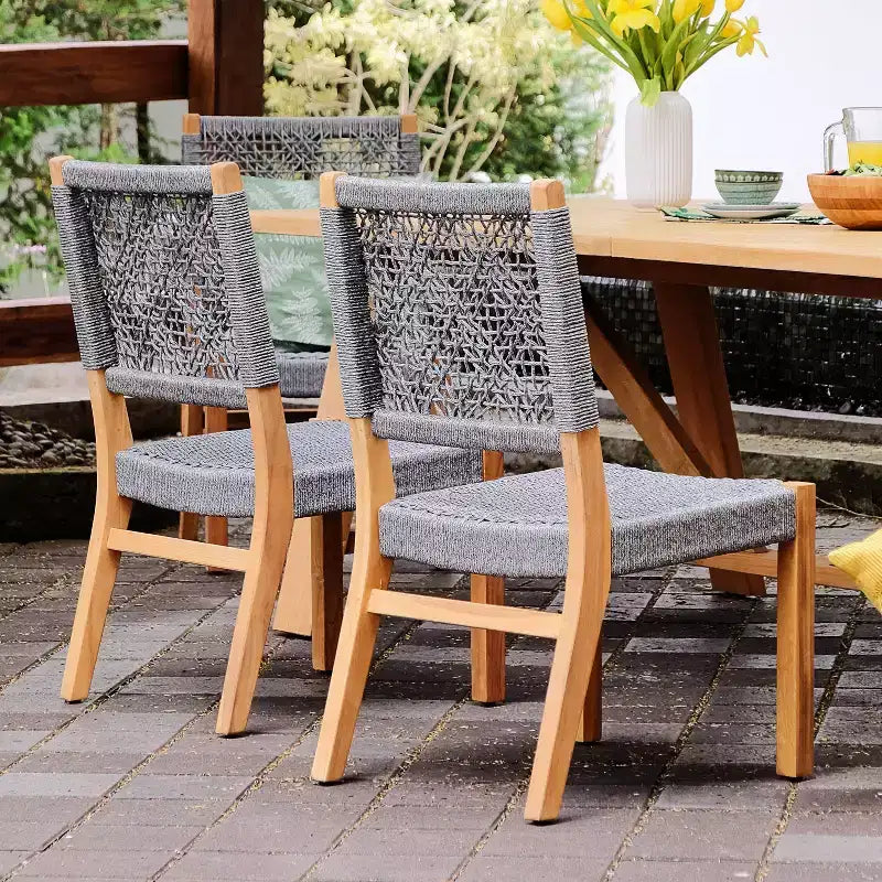 Chaises de salle à manger d'extérieur Sonoma Lane Sheldon 2 pièces en bois de teck