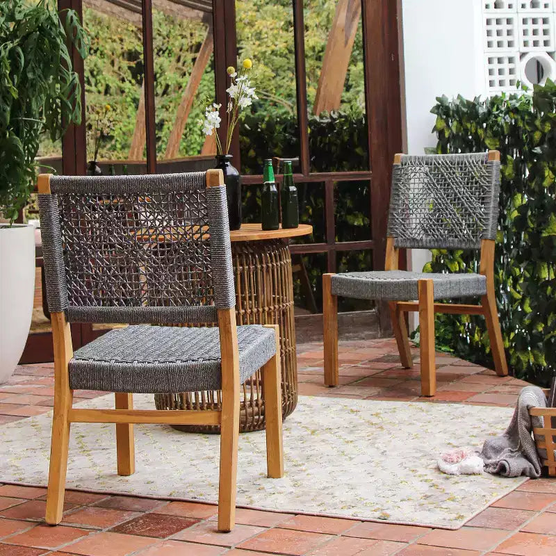 Chaises de salle à manger d'extérieur Sonoma Lane Sheldon 2 pièces en bois de teck