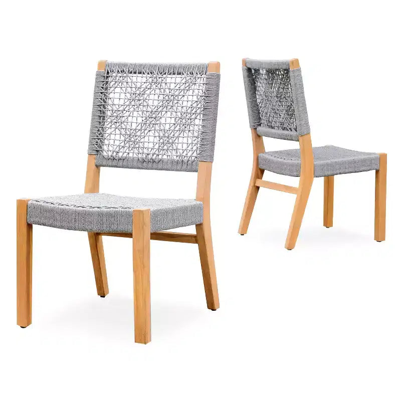 Chaises de salle à manger d'extérieur Sonoma Lane Sheldon 2 pièces en bois de teck