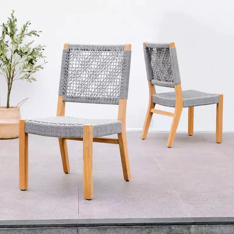 Sonoma Lane Sheldon 2pc Teak Wood Outdoor Dining Chairs