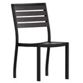 Flash Furniture Lark Outdoor Side Chair with Faux Teak Poly Slats