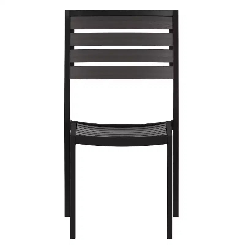 Chaise d'extérieur Flash Furniture Lark avec lattes en poly imitation teck