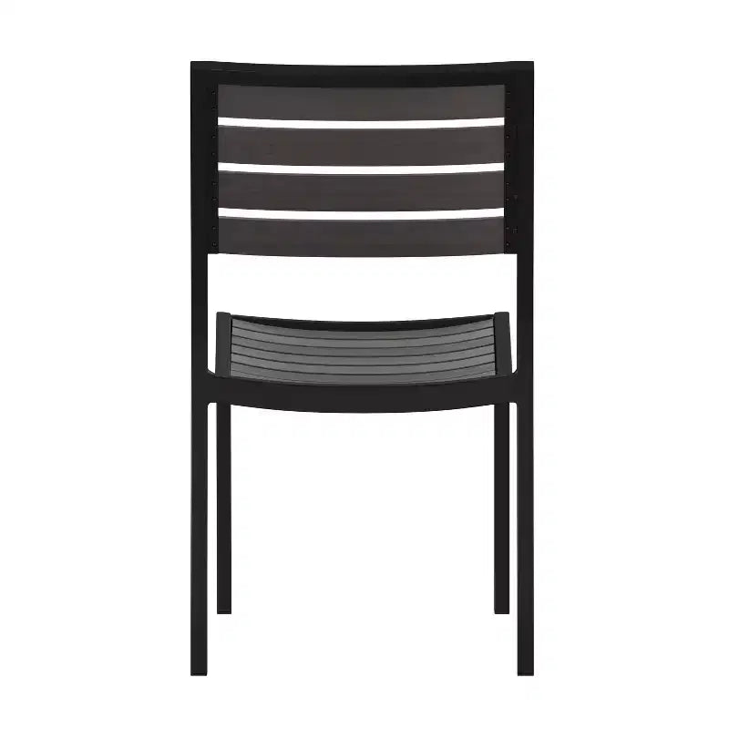Chaise d'extérieur Flash Furniture Lark avec lattes en poly imitation teck