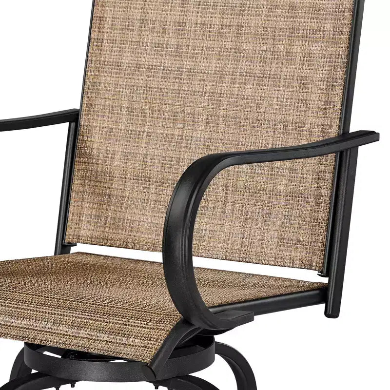 Tabourets de bar pivotants d'extérieur Yaheetech Chaises de bistrot de patio avec dossier haut et accoudoirs