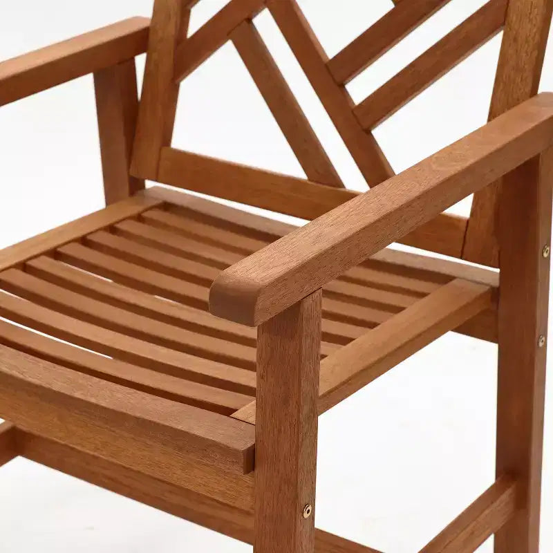 Chaise de salle à manger d'extérieur en bois massif LuxenHome Carmel, lot de 2