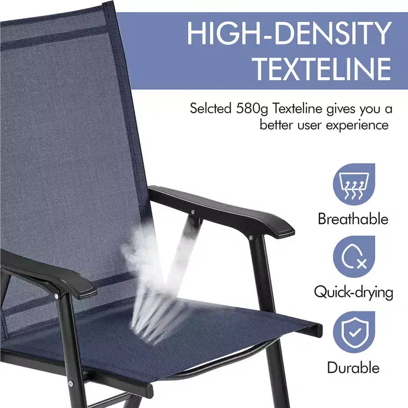 Yaheetech Lot de 2 chaises de salle à manger pliantes d'extérieur en textilène