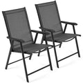 Yaheetech 2pcs Outdoor Texteline Folding Dining Chairs