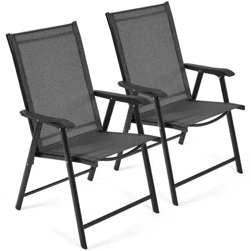 Yaheetech 2pcs Outdoor Texteline Folding Dining Chairs