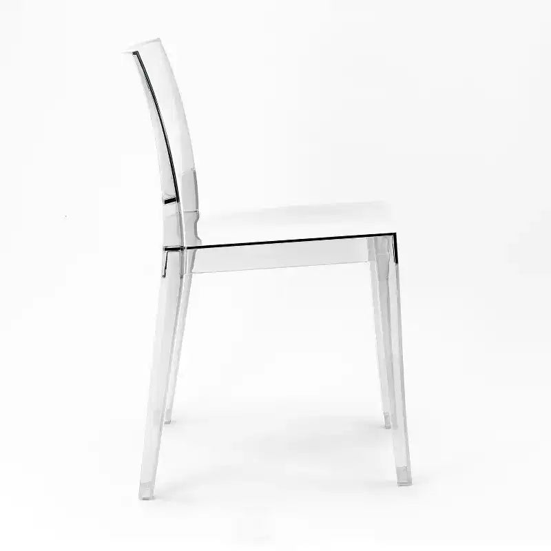 WRGHOME Palermo Chaises de salle à manger empilables modernes en résine plastique pour l'extérieur/l'intérieur (Lot de 2)
