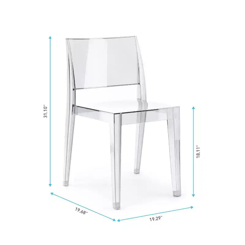 WRGHOME Palermo Chaises de salle à manger empilables modernes en résine plastique pour l'extérieur/l'intérieur (Lot de 2)