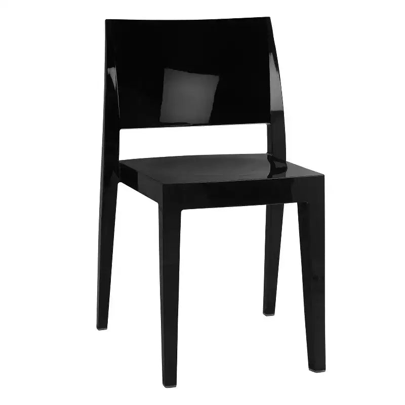 WRGHOME Palermo Chaises de salle à manger empilables modernes en résine plastique pour l'extérieur/l'intérieur (Lot de 2)