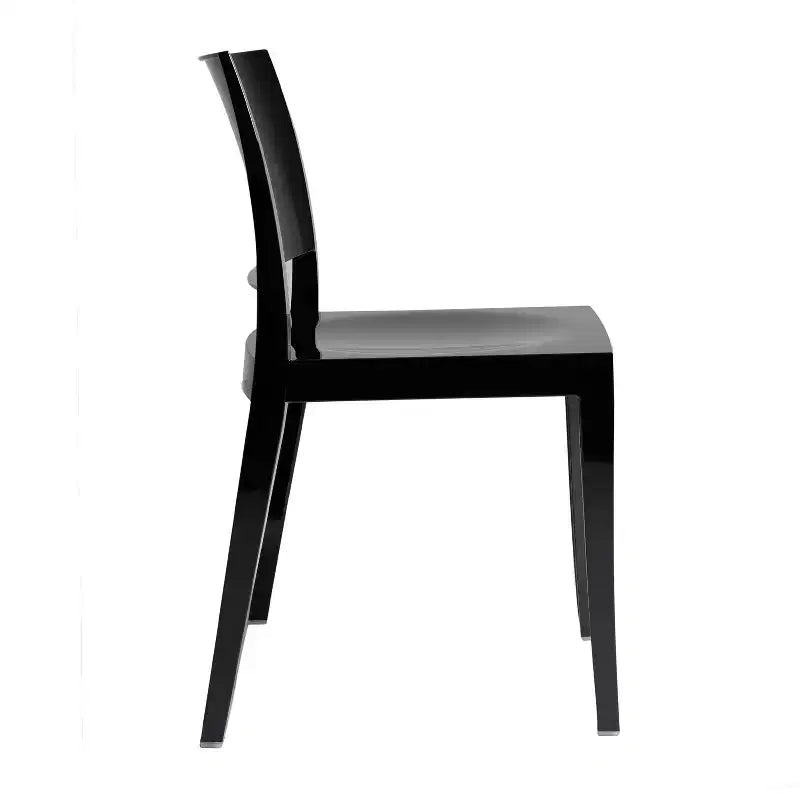 WRGHOME Palermo Chaises de salle à manger empilables modernes en résine plastique pour l'extérieur/l'intérieur (Lot de 2)