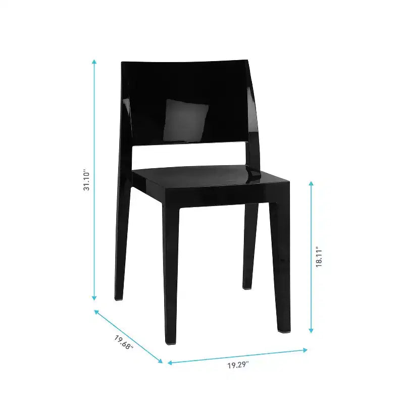 WRGHOME Palermo Chaises de salle à manger empilables modernes en résine plastique pour l'extérieur/l'intérieur (Lot de 2)