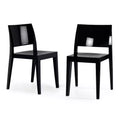 WRGHOME Palermo Chaises de salle à manger empilables modernes en résine plastique pour l'extérieur/l'intérieur (Lot de 2)