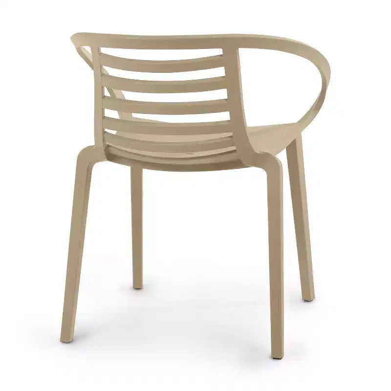 WRGHOME Syracuse Chaises de salle à manger empilables modernes en résine plastique pour l'extérieur/l'intérieur (Lot de 2)