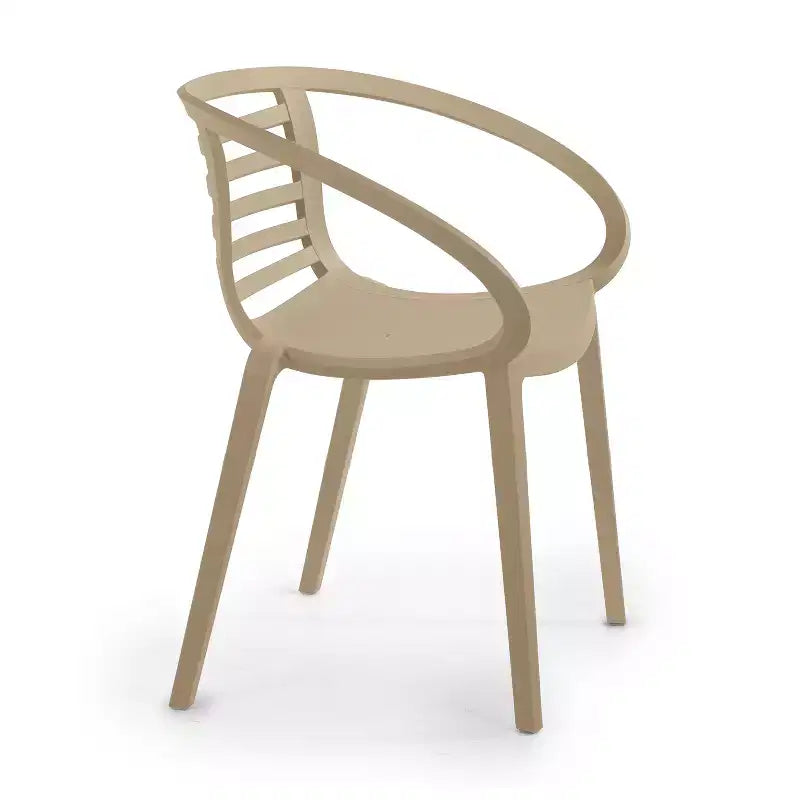 WRGHOME Syracuse Chaises de salle à manger empilables modernes en résine plastique pour l'extérieur/l'intérieur (Lot de 2)