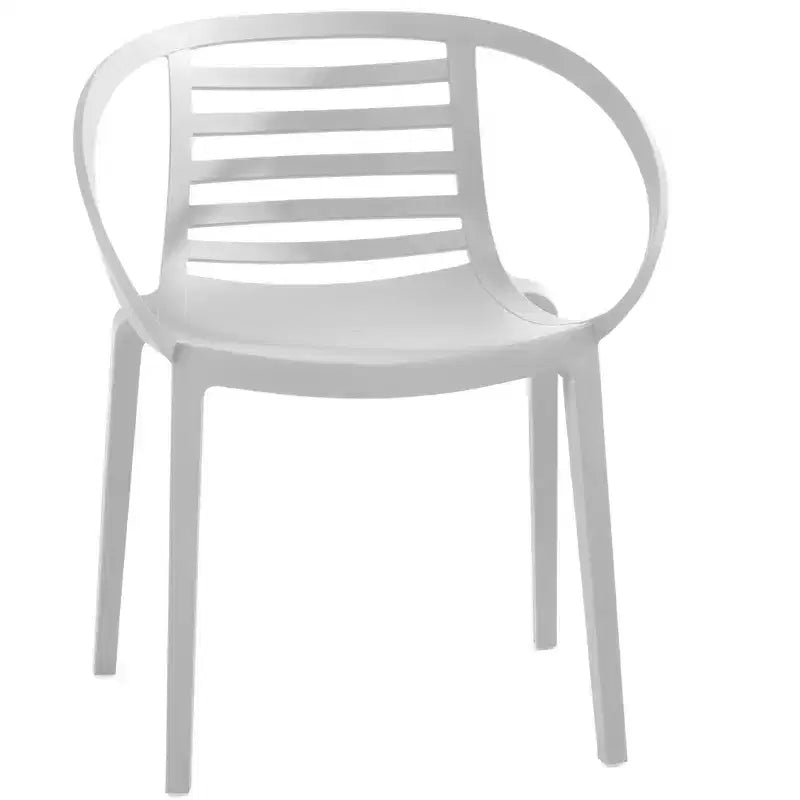 WRGHOME Syracuse Chaises de salle à manger empilables modernes en résine plastique pour l'extérieur/l'intérieur (Lot de 2)