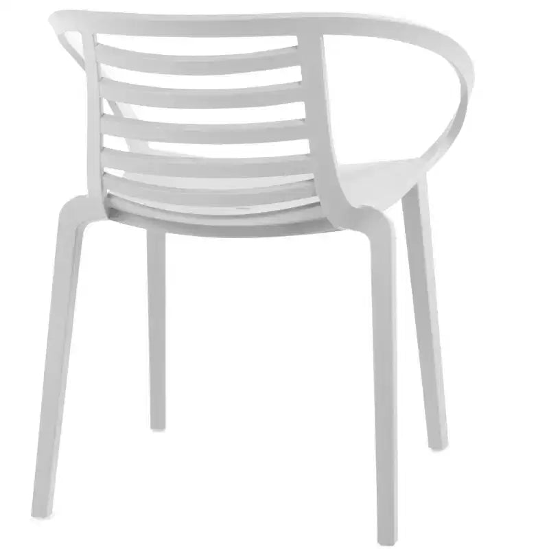 WRGHOME Syracuse Chaises de salle à manger empilables modernes en résine plastique pour l'extérieur/l'intérieur (Lot de 2)